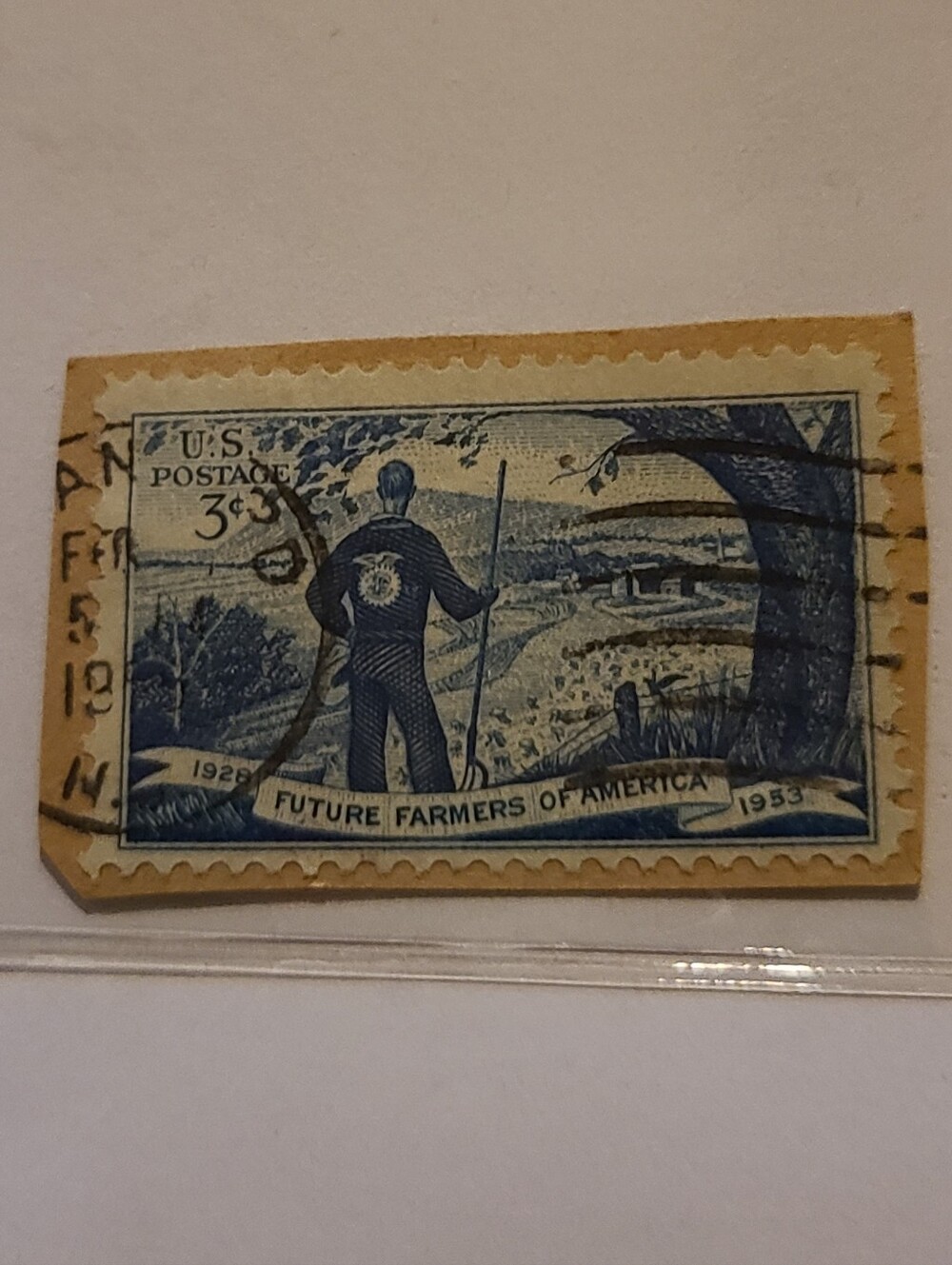 Vintage Blue and Tan Home Design Stamp - Vintage